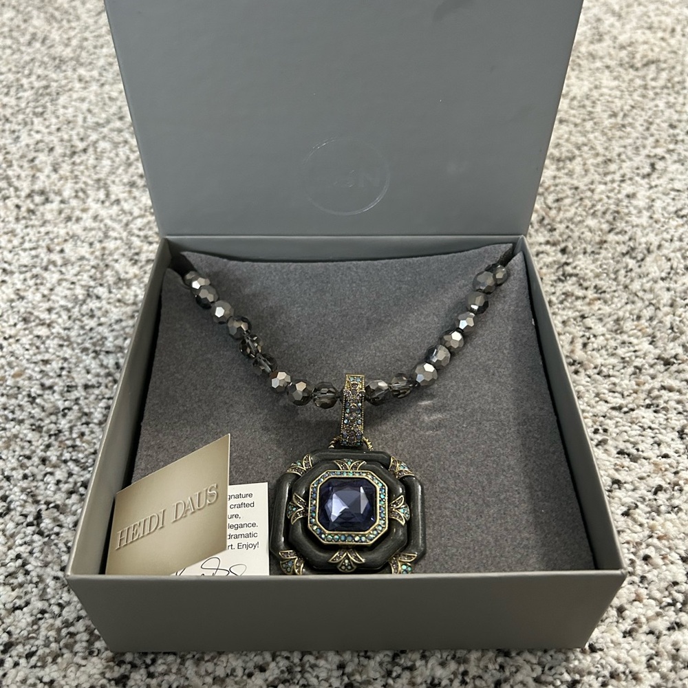 Heidi Daus Blue and Gold Statement Necklace - Picture 5 of 5